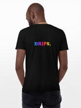 Load image into Gallery viewer, "MY MELANIN DRIPS" TEE | FRONT + BACK (BLACK/RAINBOW)
