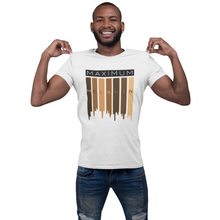 Load image into Gallery viewer, "MAXIMUM MELANIN" TEE (WHITE/CHOCOLATE DRIPS)