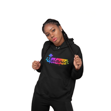 Load image into Gallery viewer, "MY MELANIN DRIPS" HOODIE | FRONT + BACK (BLACK/RAINBOW)