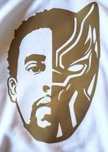 Load image into Gallery viewer, "WAKANDA FOREVER" WHITE HOODIE | FRONT + BACK + SLEEVE + HOOD (GOLD/GLOW IN THE DARK)