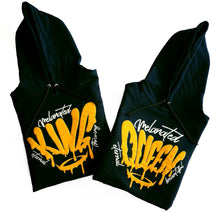 Load image into Gallery viewer, "MELANATED ROYALTY" QUEEN HOODIE (BLACK/GOLD 3D PUFF/WHITE)