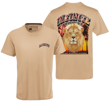Load image into Gallery viewer, "INFINTIE VICTORY THROUGH JESUS CHRIST" TEE | FRONT CORNER ARCH + BACK (SAND)