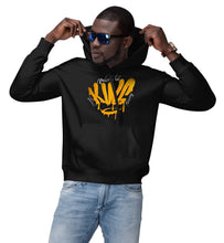 Load image into Gallery viewer, "MELANATED KING" HOODIE (BLACK/GOLD 3D PUFF/WHITE)