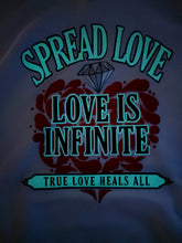 Load image into Gallery viewer, "LOVE IS INFINITE" V-DAY WHITE HOODIE | FRONT + BACK (3D PUFF/GLOW IN THE DARK)